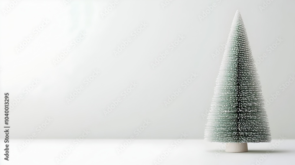 Poster minimal and clean christmas tree with soft gradient coloring on white background