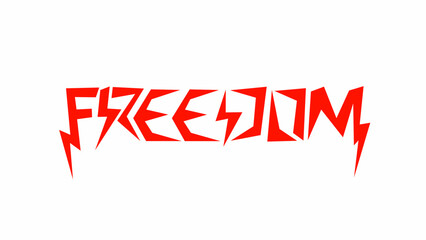 freedom text typography lettering design vector for t-shirt print apparel