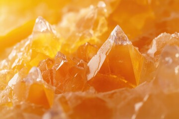 Close-up of a Golden Citrine Crystal Cluster