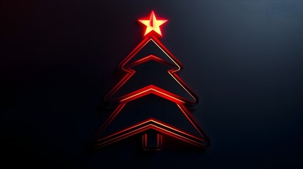 Geometric Christmas Tree Icon with Minimalist Star Design
