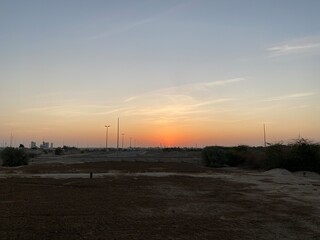 Sunset over the river