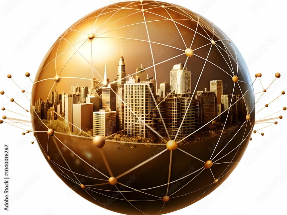 Poster abstract network lines grey background for smart cities concept with copy space for advertisement - 