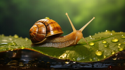 snail on a leaf