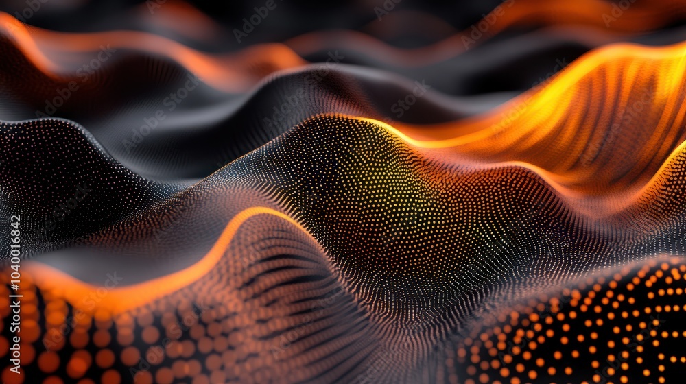 Poster abstract dot point connect with gradient line and aesthetic intricate wave line design , internation
