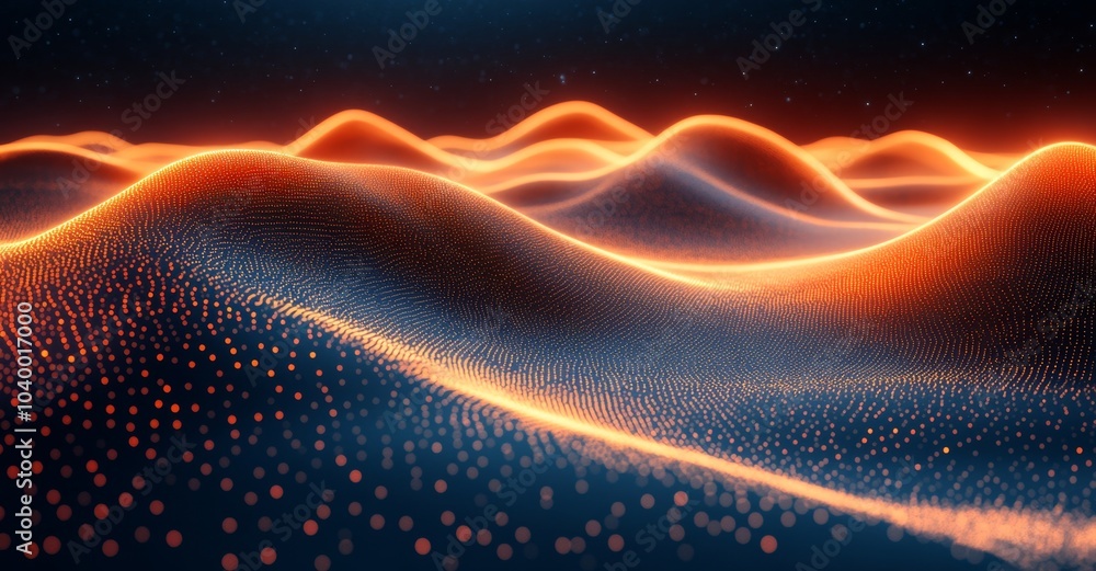 Poster connecting dots in a futuristic network - computer generated abstract background
