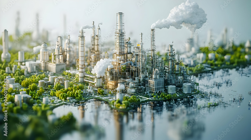 Aufkleber 3d molecular restructuring circular economy concept macro view breaking reforming structures symboli