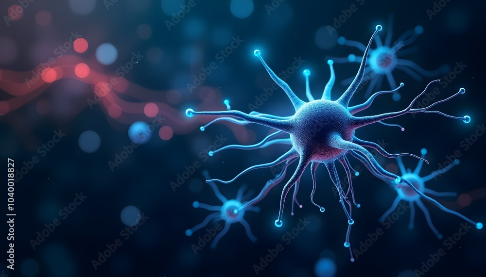 Poster interconnected neurons in vibrant colors symbolize neural networks and data flow.
