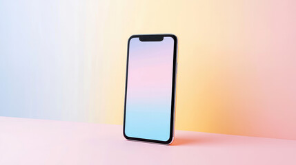 Minimalist smartphone mockup with gradient pastel background