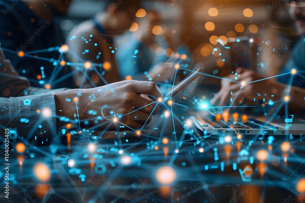 Poster digital connectivity: exploring technology and collaboration in a modern workspace