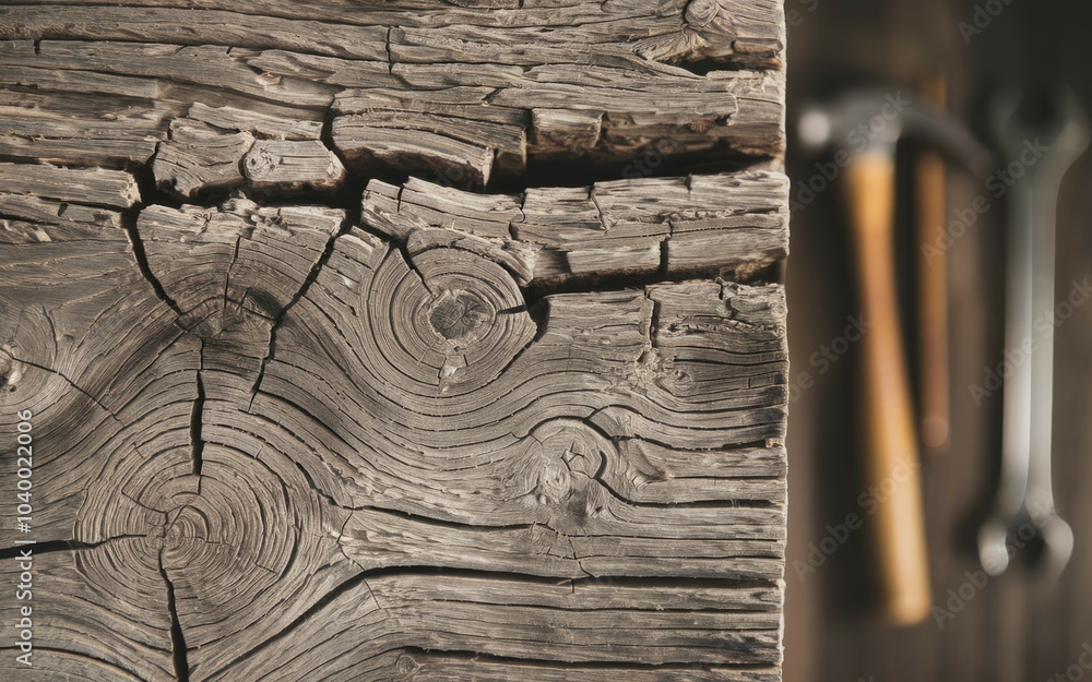 Aufkleber rustic wood texture background. closeup of a weathered wooden surface with visible grain patterns. t