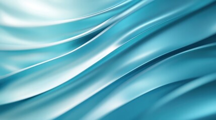 Obraz premium An elegant abstract image of teal waves in fluid, flowing motion, evoking emotions of sophistication and fluidity through its gentle, artistic curves.