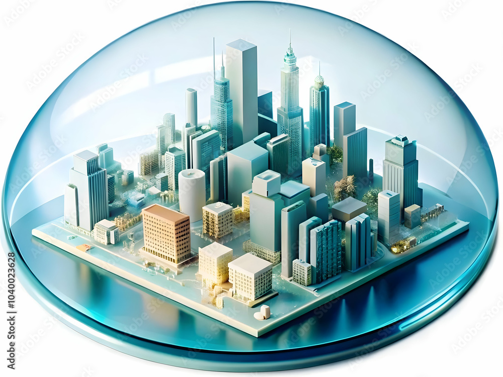 Poster glossy circuit board background with transparent cityscape overlay for smart city concept | ideal ph