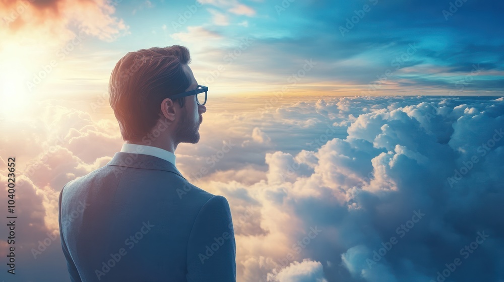 Poster business person discover the future of cloud computing with latest insights and elevate business by 