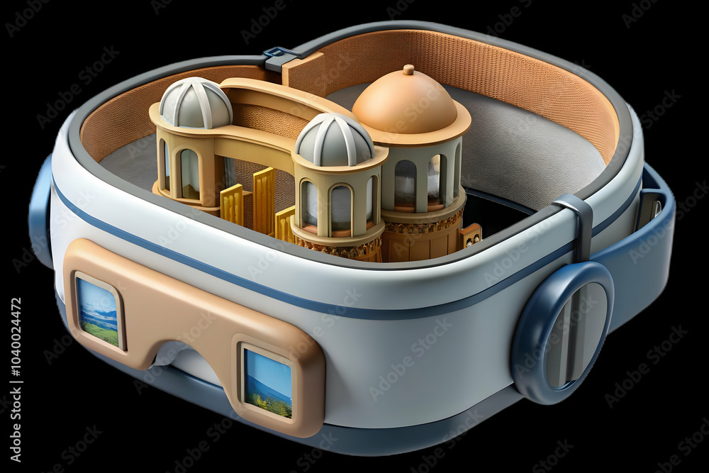 Poster close up vr headset architectural models macro shot vr screen detailing design processes architect o