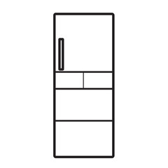 シンプルな大家族用の冷蔵庫のイラスト