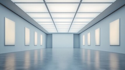Fototapeta premium Modern Art Gallery with Bright Empty Space