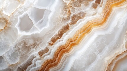 The image captures a white marble surface with striking brown streaks and a layered texture, offering a glimpse into the beauty of natural stone materials.