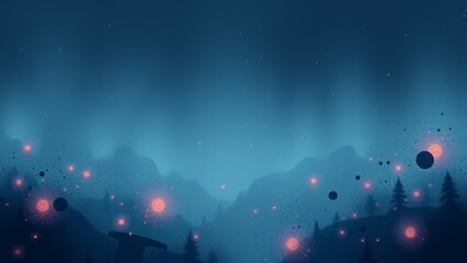 Naklejka premium A blue and pink dreamlike landscape.