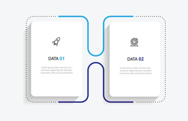 Modern template infographic vector element with 2 step line connected can be used for workflow, business information and presentation 