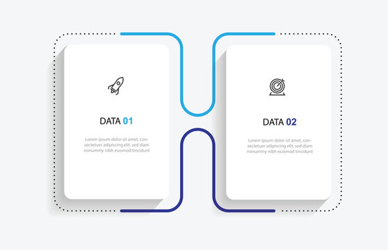 Modern template infographic vector element with 2 step line connected can be used for workflow, business information and presentation 