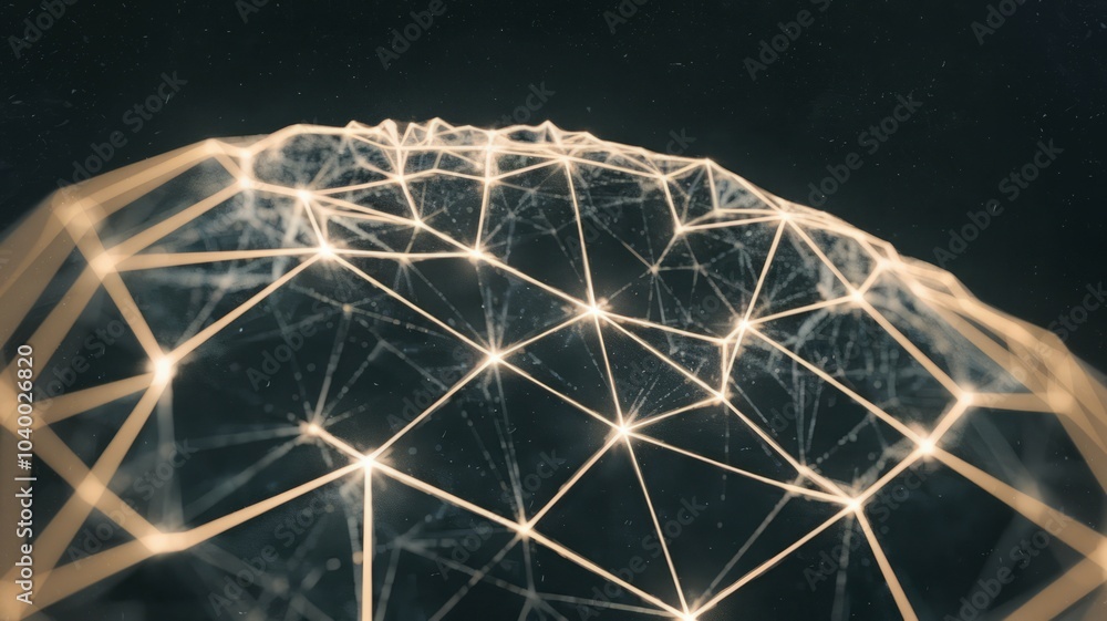 Aufkleber connected world abstract. abstract image of a glowing, connected network symbolizing global communic