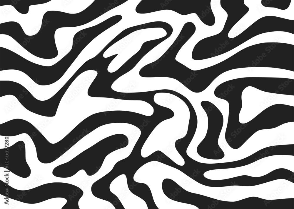 Poster abstract camouflage background with wavy lines pattern. animal skin pattern