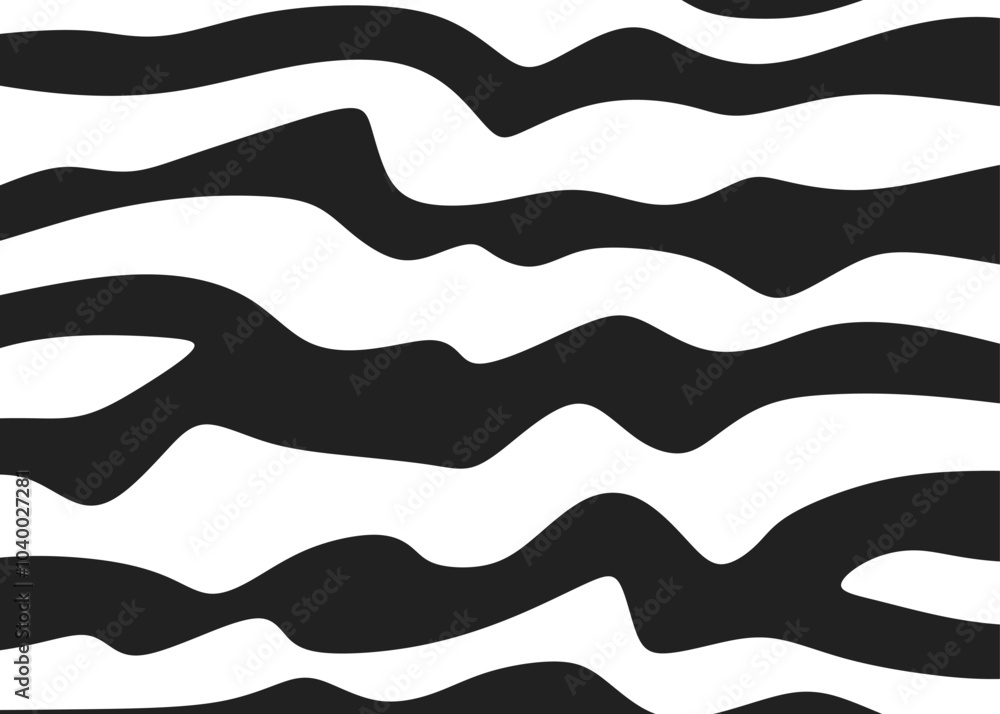 Poster abstract background with wavy lines pattern. seamless zebra skin pattern