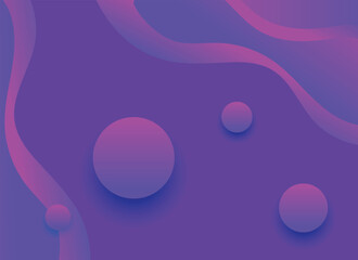 Abstract blue and purple liquid wavy shapes futuristic banner. Glowing retro waves vector background
