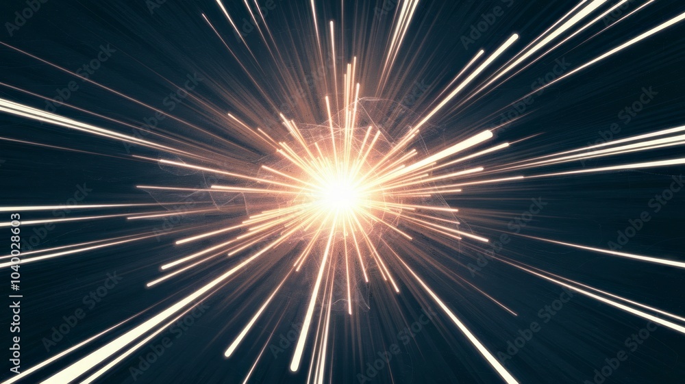 Poster light burst abstract. a burst of light radiating from a central point, creating a dynamic and energe