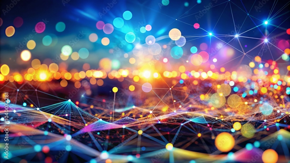 Poster high tech background with bokeh effect for modern digital designs and presentations