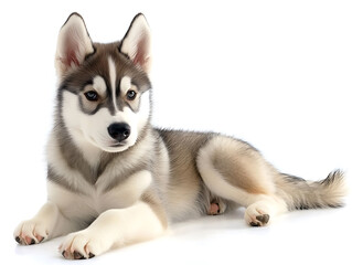 Fototapeta premium Photorealistic adorable Siberian Husky illustration