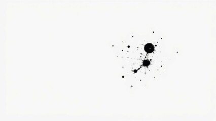 Fototapeta premium Black ink splatters on white background