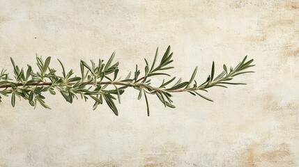 Lush rosemary herb botanical print