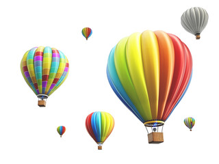 Obraz premium Hot air balloon isolated on transparent background.