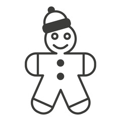 Gingerbread icon drawn by line. Christmas cookies icon. Christmas tradition.