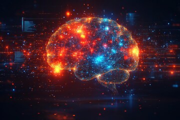 Obraz premium Abstract Representation of Brain with Network Connections