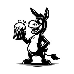 Funny Donkey with a Beer