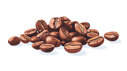 Coffee beans cafe isolated coffe on white background. Vector illustration