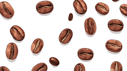 Coffee beans cafe isolated coffe on white background. Vector illustration