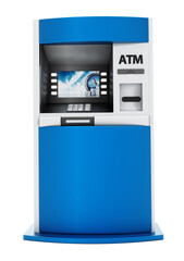 ATM Automated Teller Machine isolated on transparent background.