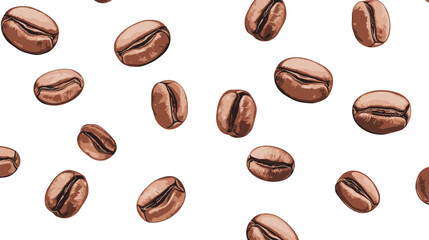 Coffee beans cafe isolated coffe on white background. Vector illustration