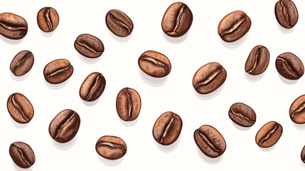 Coffee beans cafe isolated coffe on white background. Vector illustration