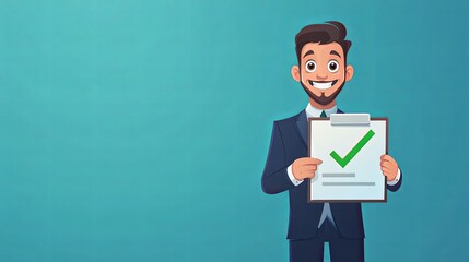 Successful businessman with checklist