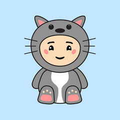Cute Kids Character in Mouse Costume