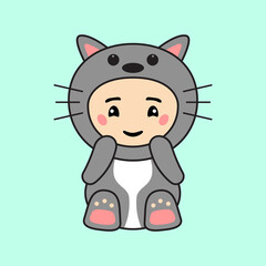 Cute Kids Character in Mouse Costume