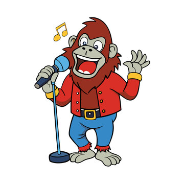 recommend clip art: Singing Orangutan Cartoon Character 