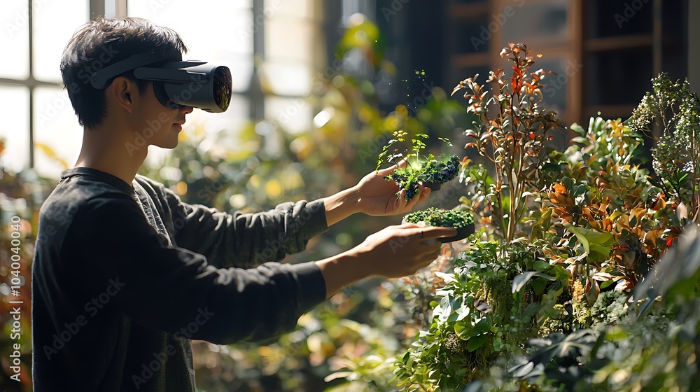Poster exploring the future of eco-friendly design with ai-driven augmented reality in urban gardening and 