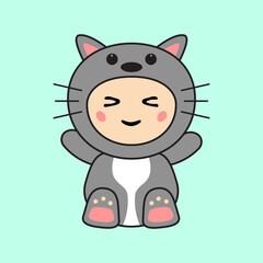 Cute Kids Character in Mouse Costume