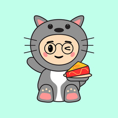 Cute Kids Character in Mouse Costume