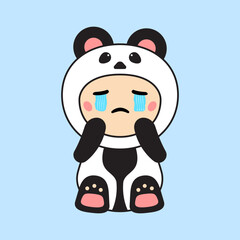 Cute Kids Character in Panda Costume